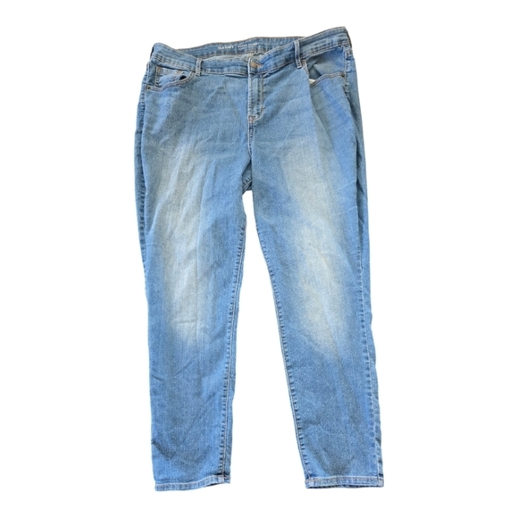 Old Navy Jeans Womens Sz 18 Blue Straight Leg High Rise Light Wash 36x25 - Picture 1 of 12